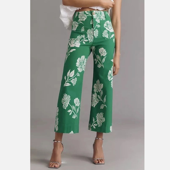 Anthropologie Maeve The Colette Magic Fabric Crop Wide-Leg Pants - Picture 4 of 8